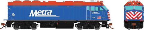 EMD F40PHM-2 "Winnebago" - Standard DC -- Metra #209 (blue, red, white, black)