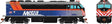EMD F40PHM-2 "Winnebago" - Standard DC -- Metra #206 (Fade Scheme, blue, orange, red, white, black)