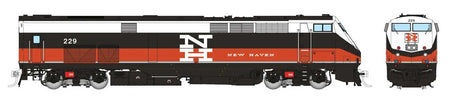 GE P32AC-DM - Standard DC -- Connecticut Department of Transportation #229 (New Haven black, white, red)