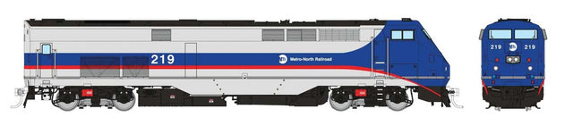 GE P32AC-DM - Standard DC -- Metro-North #219 (silver, blue, red)