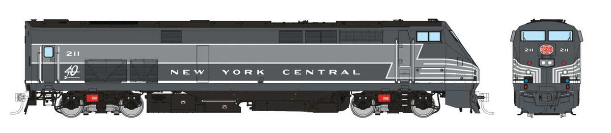 GE P32AC-DM - Standard DC -- Metro-North #211 (New York Central Heritage, Lightning Stripe 2-Tone Gray)