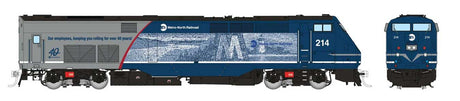 GE P32AC-DM - Standard DC -- Metro-North #214 (Employee Tribute, blue, silver)