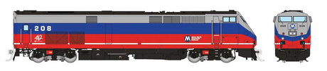 GE P32AC-DM - Sound and DCC -- Metro-North #208 (Original Scheme, red, silver, blue)