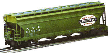 4-Bay ACF Centerflow Hopper 3-Rail w/Plastic Trucks -- NYC