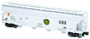 4-Bay ACF Centerflow Hopper 3-Rail w/Plastic Trucks -- CSX Grain Express