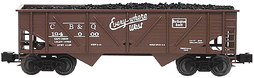 2-Bay Composite Hopper 3-Rail -- Chicago, Burlington & Quincy