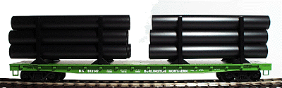 50' Flatcar w/Pipe Load 2-Rail -- BN