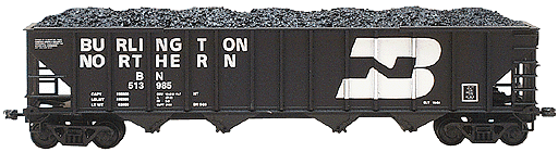 4-Bay High Side Hopper 2-Rail -- Burlington Northern