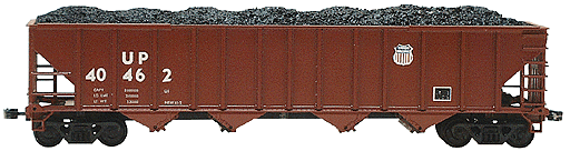 4-Bay High Side Hopper 3-Rail w/Plastic Trucks -- Union Pacific