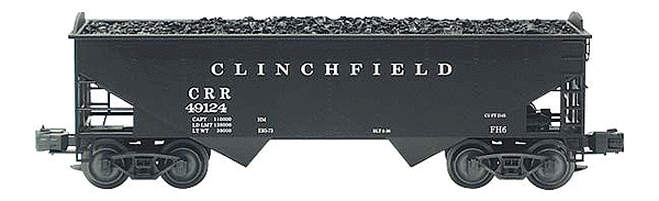 2-Bay Offset Side Coal Car 3-Rail DC O-31 Curves -- Clinchfield