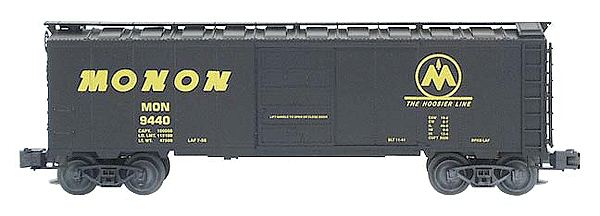 Steel Side Boxcar w/Plastic Trucks 3-Rail - O-31 Curves -- Monon