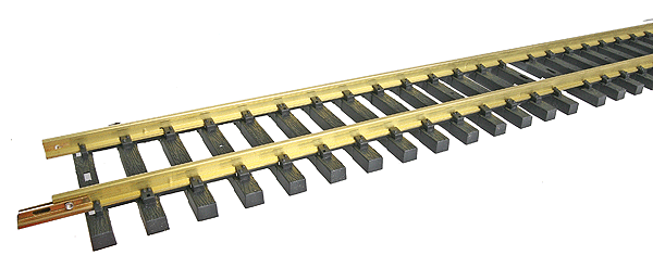 Track Straight American Style w/Solid Brass Rail -- 3'