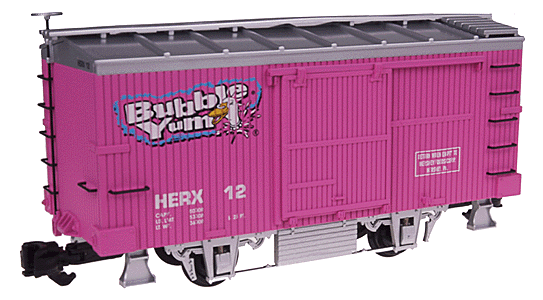 20' 2-Axle "Shortie" Boxcar -- Hershey's "Bubble-Yum"