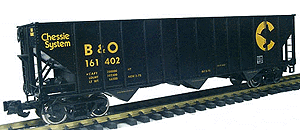3-Bay 100-Ton Coal Hopper -- Baltimore & Ohio, Chessie System