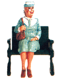 Pedestrians -- Selma - Seated Elderly Lady