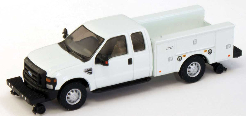 2008 Ford F-350 Super Cab Hi-Rail Truck with Service Body - Assembled -- White, Black