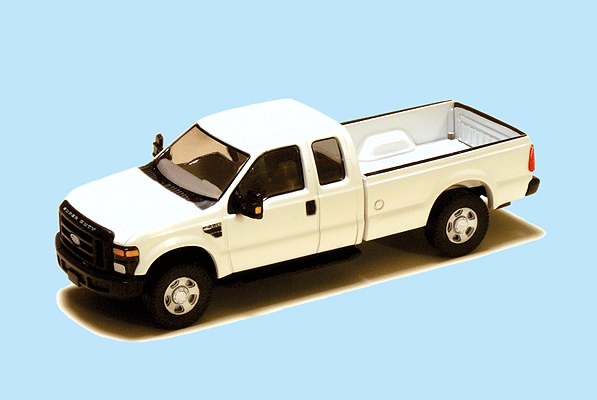 2008 Ford F-250 Super Duty 4X4 Pickup Truck w/Super Cab & Long Box -- MOW White, Black Grille & Bumpers, 18" Argent Wheels-1