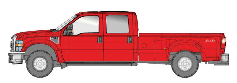2008 Ford F-350 XL Crew Cab 4X4 Pickup Truck w/Dual Rear Wheels - Assembled -- Glossy Red