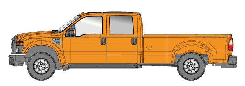 2008 Ford F-350 XLT Super Duty Crew Cab 4X4 Pickup Truck - Assembled -- Orange w/Black Trim