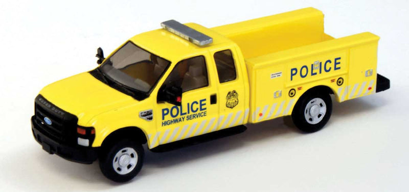 2008 Ford F-350 Super Cab Pickup, Single Rear Wheels, Service Body - Assembl -- Police (yellow, gray, black)