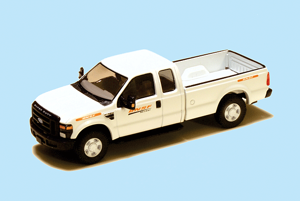 2008 Ford F-250 Super Duty 4X4 Pickup Truck w/Super Cab & Long Box -- BNSF Railway (white, Wedge Logo)