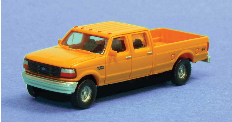 1992 Ford F Series Crew Cab Single Rear Wheel Pickup Truck 2-Pack - Assembled -- Yellow