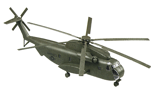 Mini-Tanks Military - US Marine Corps - Aircraft -- Sikorsky CH 53 "Sea Stallion" Helicopter (green, plastic kit)