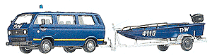 Emergency Vehicle Technical Help Service (THW) -- VW T3 & Trailer w/Boat (blue, white lettering)