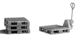 Forklift trk w/pallets