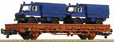 Flatcar Era V -- THW w/2 Unimog