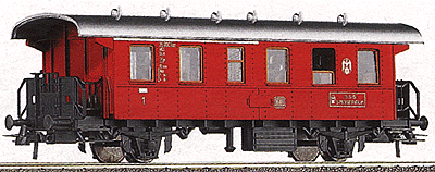 2nd Class Passenger Coach Era III -- DB (red, silver roof)