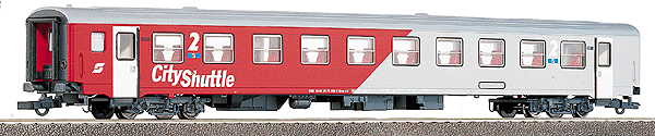 2nd Class Push-Pull Train Coach: Austrian Federal Railways -- City Shuttle OBB Era V (red/gray)