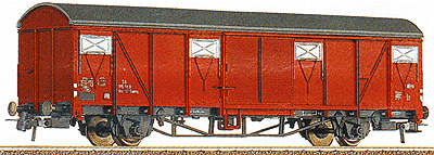 Ventilated Boxcar Era III -- DB (brown,grey roof)