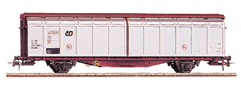 Slide-Wall Car Era V -- Czech Republic-CD Class Hbbillns white w/brown trim