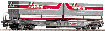 Standard Well Flatcar Era V -- SBB Hupac w/2 Interchangeable Containers Schoni