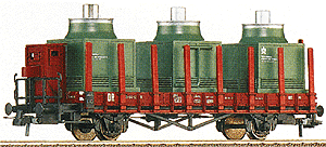 Flatcar w/Brakeman's Cab Era III -- DR w/Refrigeration Unit Load "VEB K Pumpen and Verdichter Halle/Salle"