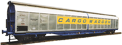 4-Axle Slide Wall Car Era V -- DB Danzas/Cargowaggon (blue,silver)