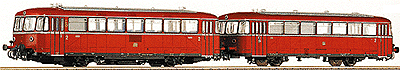 Rail Bus 2 Car Set Era III -- DB (red) VT 98 9522, VS 98 102