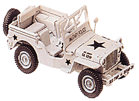 Mini-Tanks Military US & Allies WWII Light Trucks -- Willy's 1/4-Ton 4x4 "Jeep" Military Police (white)