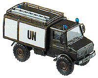 Mini-Tanks Military United Nations - Modern Heavy Trucks -- Unimog TLF 1000 Fire Pumper (green, white roll-up doors)