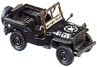 Mini-Tanks Military US & Allies WWII -- Willy's 1/4-Ton 4x4 "Jeep" Military Police (green, white)