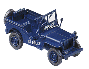 Mini-Tanks Military - US Air Force - Light Truck -- Willy's Jeep - Air Police (blue, white lettering)