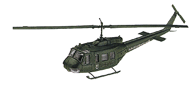 Mini-Tanks Military - Federal German Border Guard (BGS) - Aircraft -- Bell UH 1D Helicopter (green, plastic kit)