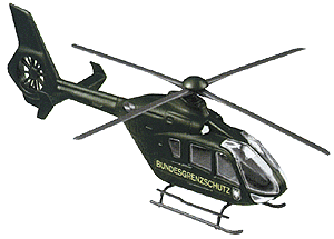 Mini-Tanks Military - Federal German Border Guard (BGS) - Aircraft -- Eurocopter EC 135 (green, plastic kit)