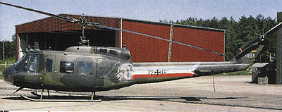 Minitanks - Military - Modern German Army (BW) - Helicopters (Plastic Kit) -- Bell UH 1D Helicopter w/Special "Hungry Wolf" Art on Camouflage Body