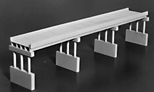Modern Highway Overpass -- Kit - 150' Scale w/4 Piers-1