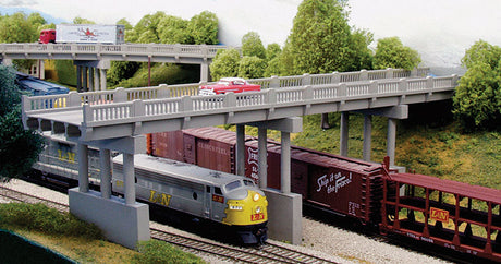 1930s Highway Overpass with 4 Piers -- Kit - Scale Length: 150'  45.7m-2