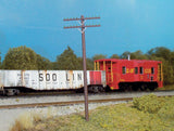 2-Arm Railroad Telephone Poles -- Kit - 18 Poles & 36 Crossarms (brown)-2