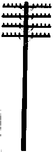 Railroad Telephone 4-Arm Poles -- Kit - 12 Poles & 48 Crossarms (brown)-1