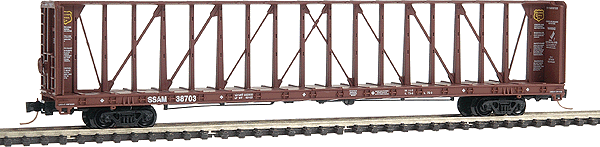 73' Single Panel Centerbeam Flatcar -- Wisconsin Central (red)